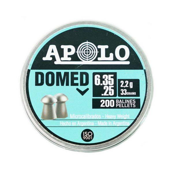 Пневматические пули Apolo Domed 6,35 мм, 2,2 грамма, 200 штук